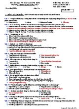 Kiểm tra 45 phút học kỳ 2 môn Công nghệ 11 (Mã đề 485) - Trường THPT Trần Quang Diệu